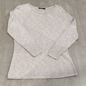 NIC+ZOE Soft Gray/Beige Knit Top